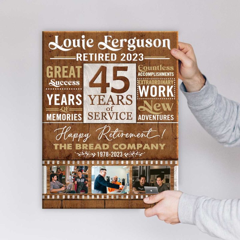 Custom Years Of Service Retirement Canvas, Personalized Retirement