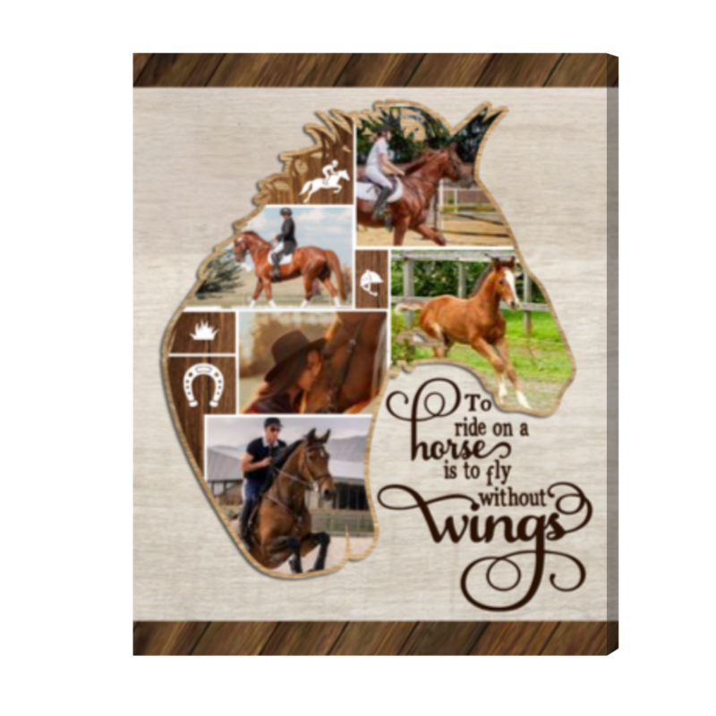 personalized horse photo collage canvas horse owner gift gift for horse riders