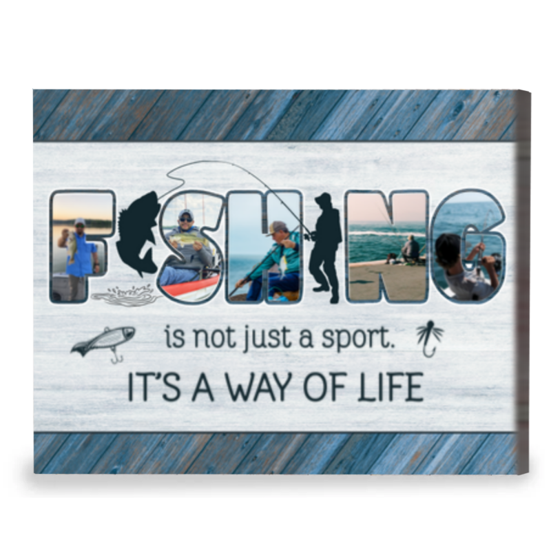fishing photo canvas personalized birthday fishermen gifts fishing is not just a sport it's a way of life