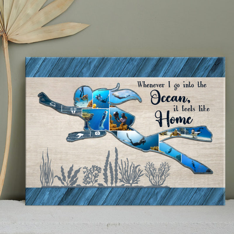 Custom Personalized Couple Diving Canvas - Best Gift For Couple/ Diving Lover - Deeply In Love main image 0