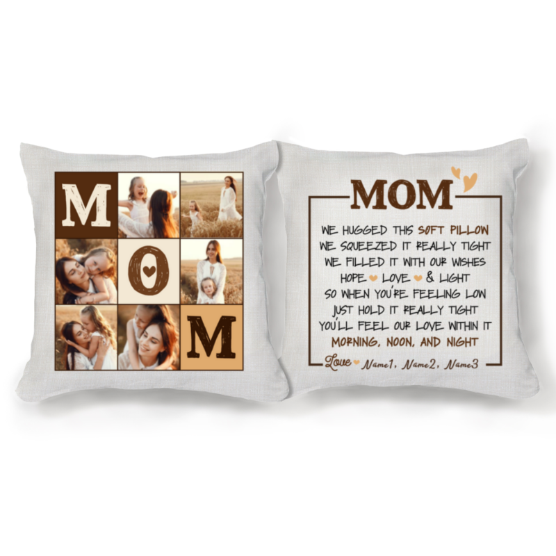 Personalized MOM Photo Collage Pillow, Custom Mom Photo Gift, Birthday Gifts For Mom