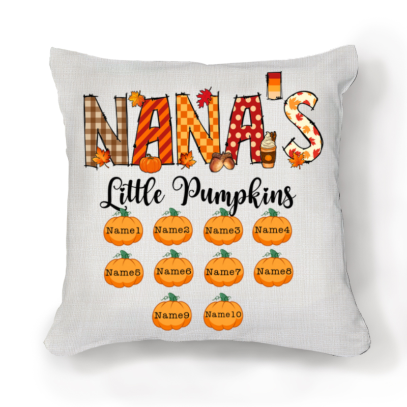 nana's little pumpkins custom pillow with grandkids names christmas gifts for nana nana birthday gifts from grandkids