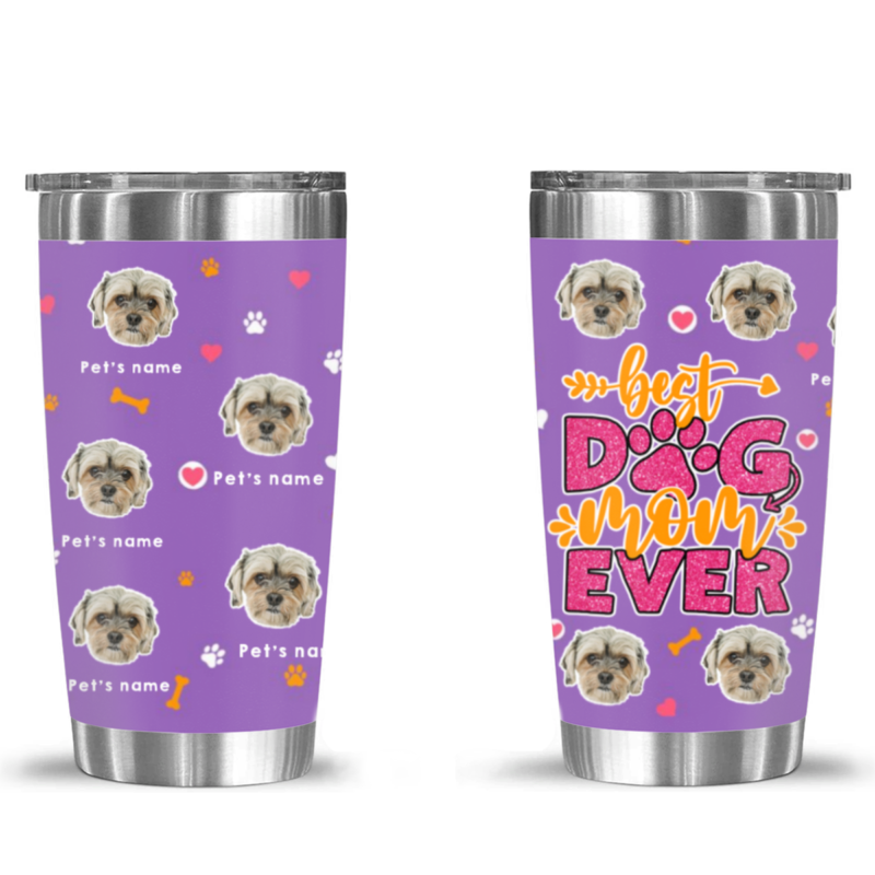 best dog mom ever tumbler cup personalized dog mom christmas gifts dog face tumbler with names