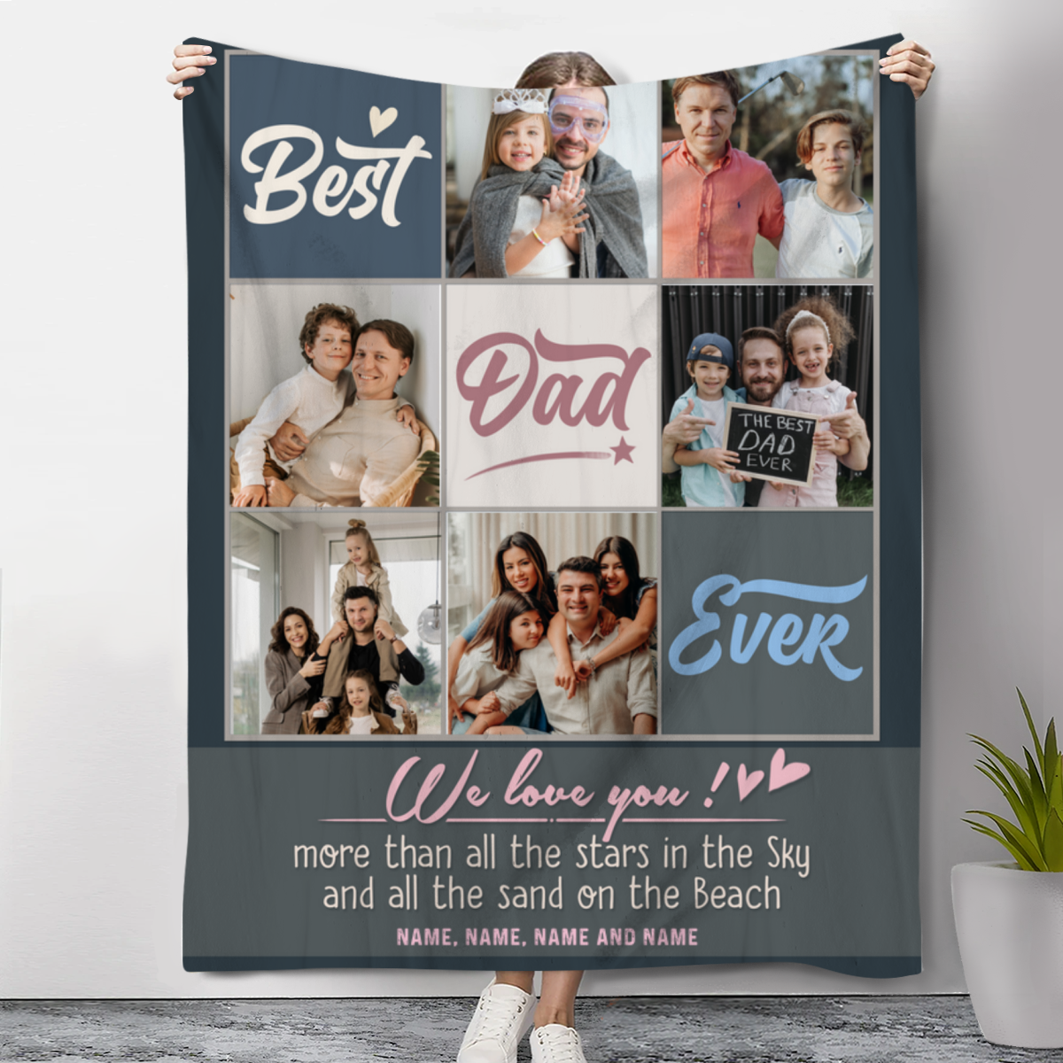 Personalized Pet Mom/Dad Blanket - Full Option - Best Gift For Dog/Cat Lovers - I Love You To The Moon And Back