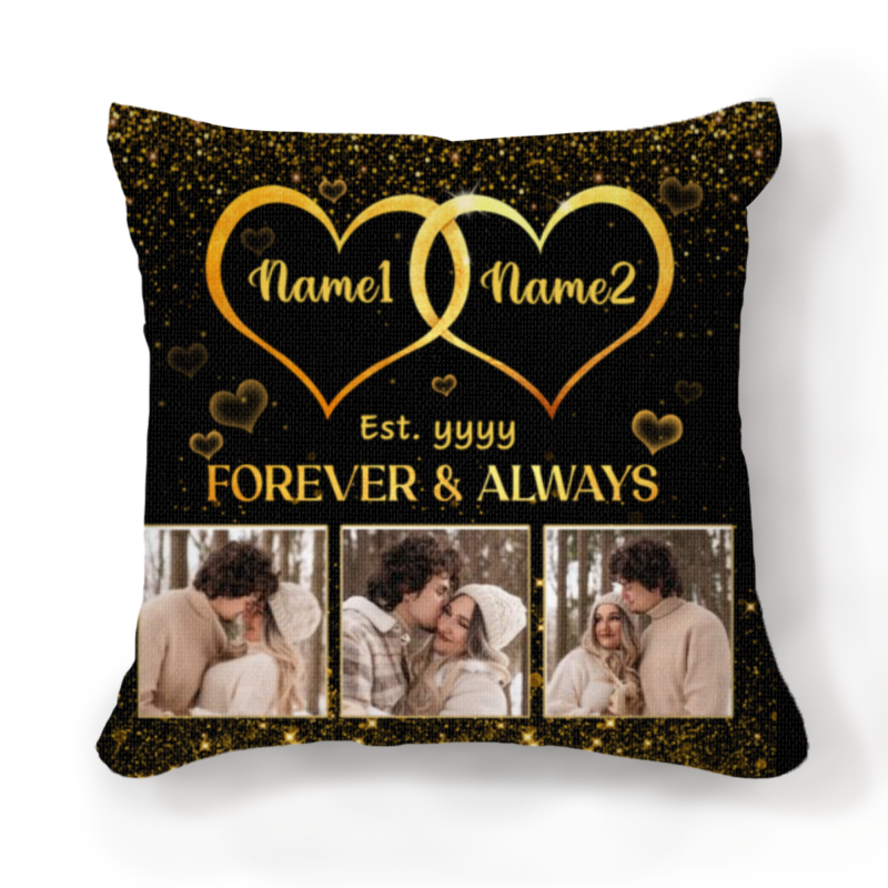 personalized couple pillow with photo and name xmas gifts for wife wedding anniversary gifts for her