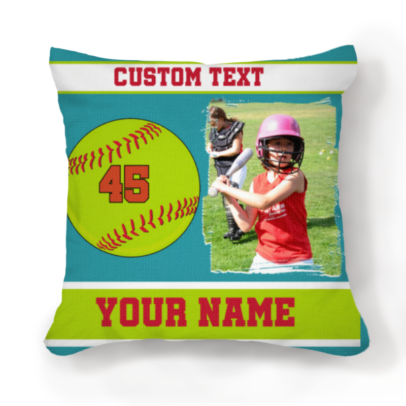 softball photo pillow personalized softball gift for girls with name and number gifts for softball lovers kid