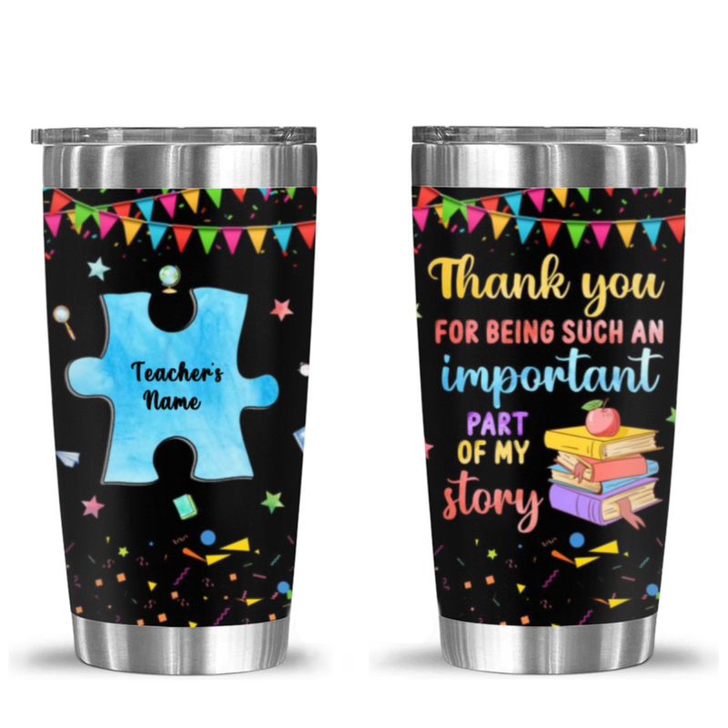 custom thank you for being an important part of my story teacher tumbler thank you teacher gifts with name end of year teacher gifts tumbler cup