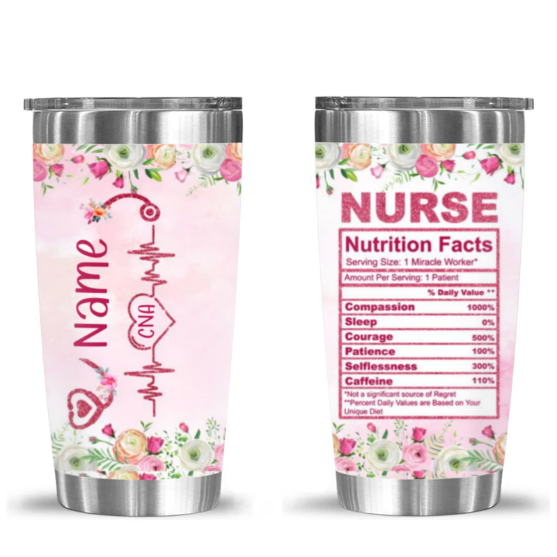custom nurse nutrition facts tumbler cup with name christmas gifts for nurses nurse tumbler for her