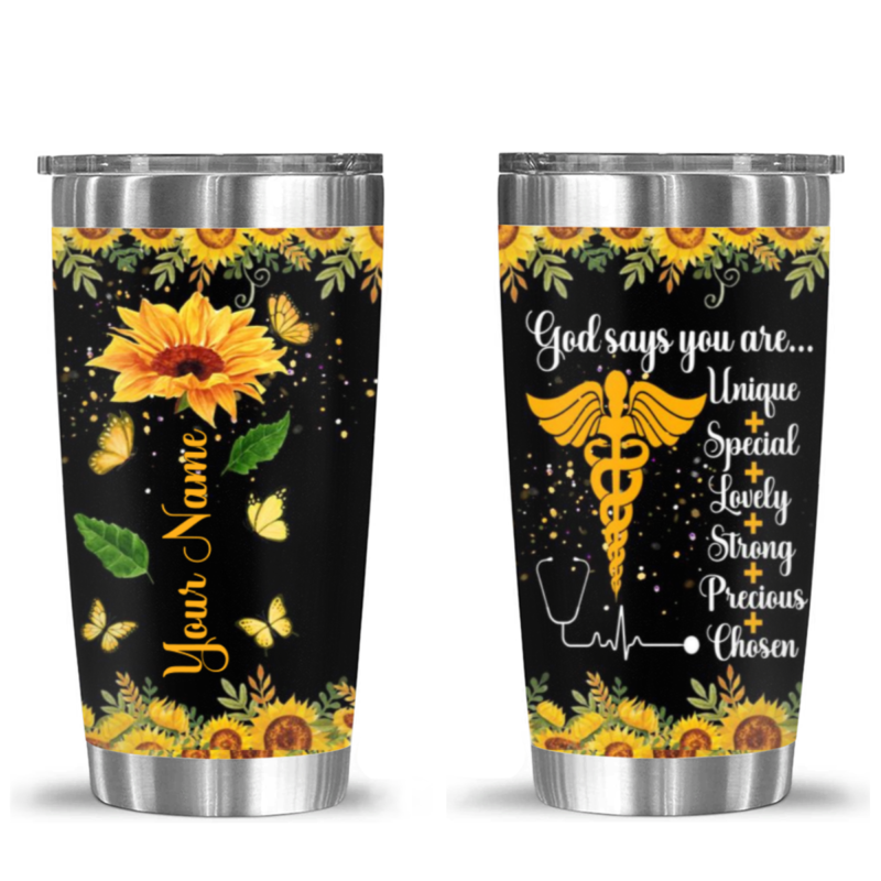 custom nurse god say you are sunflower tumbler nurse graduation gifts for her christian tumbler for nurses