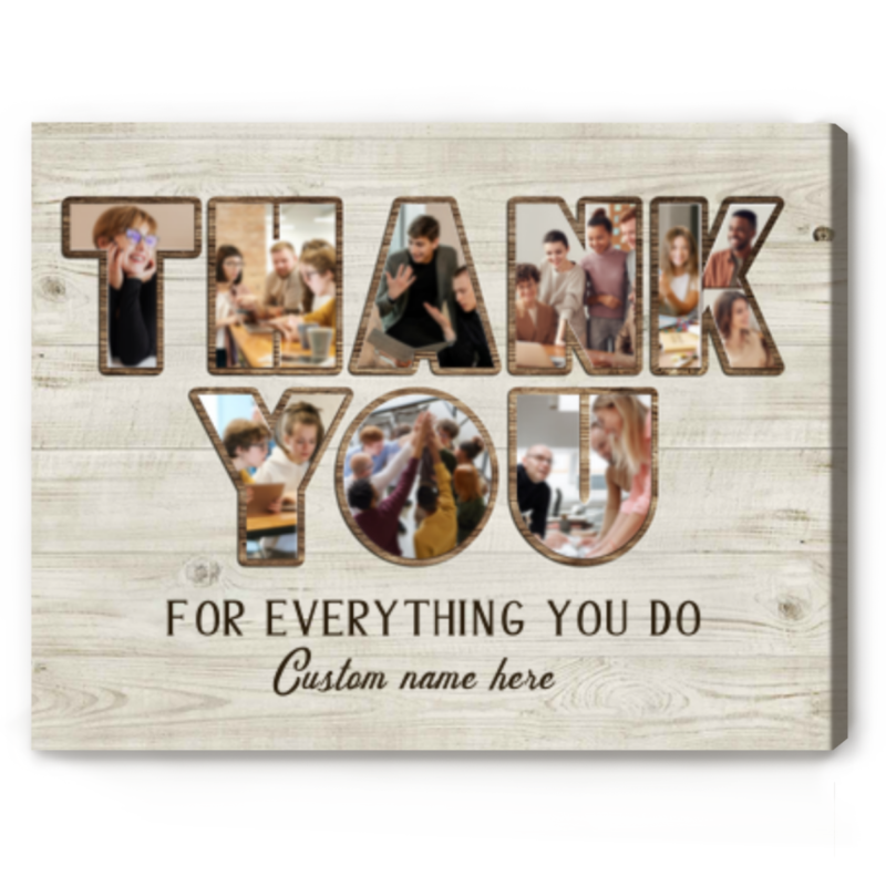 personalized thank you photo collage canvas thank you gifts for boss gift for boss farewell boss day gifts