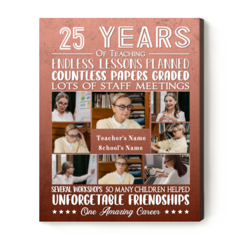 Teacher Retirement Plaque Personalized Year and Photo, Teacher Retirement Gifts, Best Gift For Retired Teacher