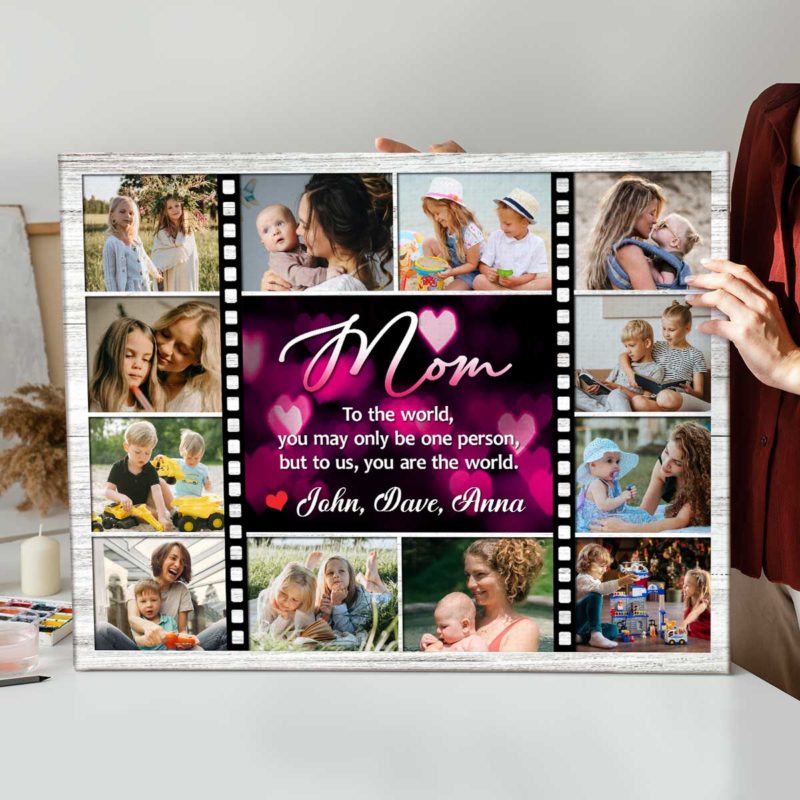 Personalized Mom Canvas With Picture, Mom Picture Frame, Gift For