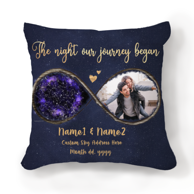 personalized anniversary star map by date pillow with photo xmas gifts for her the night our journey began night sky pillow