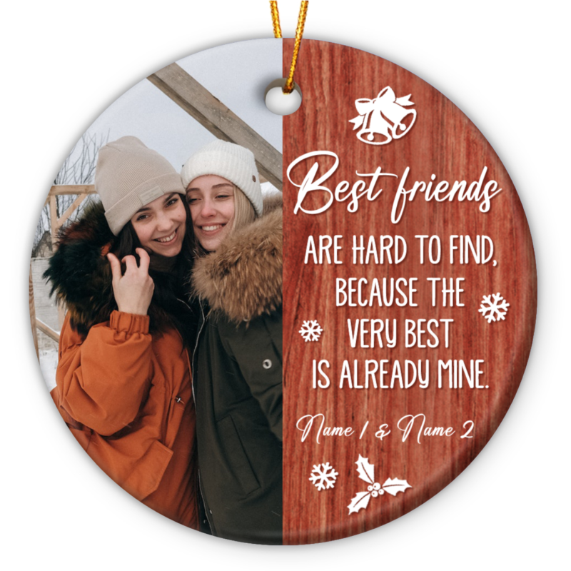 personalized best friends photo ceramic ornament christmas ornament friendship christmas gifts for friends 2023