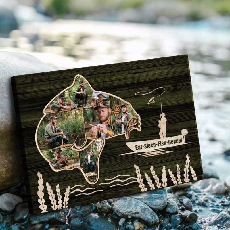 Carp Fish Photo Collage Custom Canvas, Carp Fishing Gifts, Fishing Gift