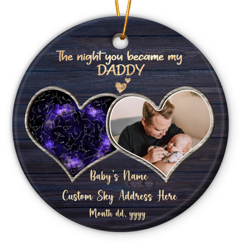 the night you became my daddy personalized star map ornament first time dad christmas gifts new dad ornament decoration