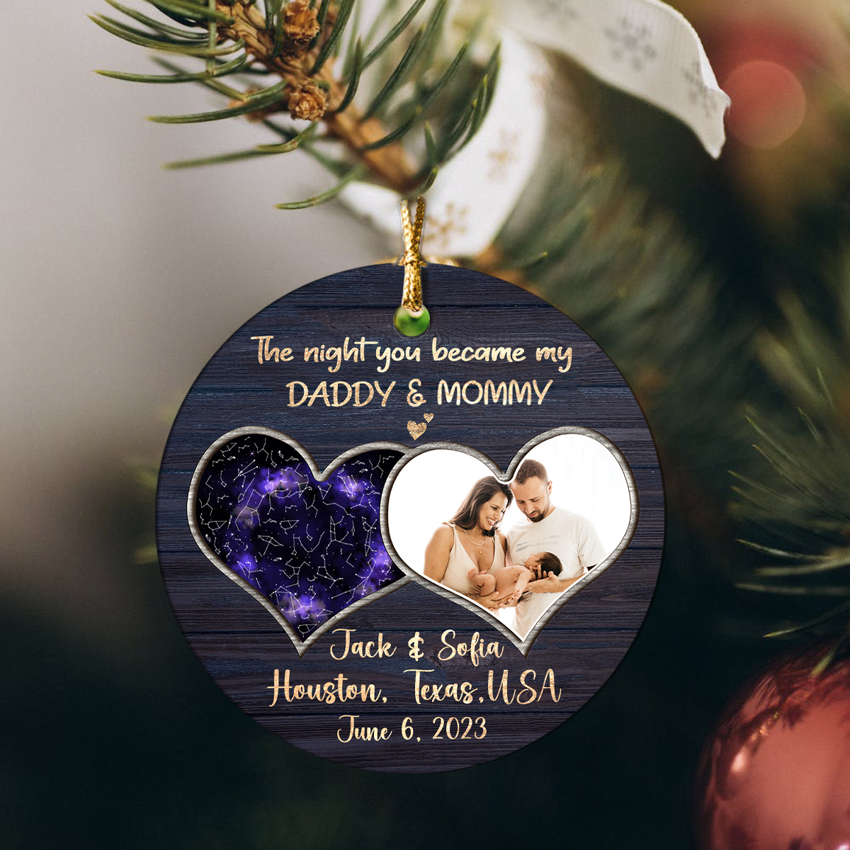In 2025 We Became A Family Of Three, Acrylic Heart Keepsake