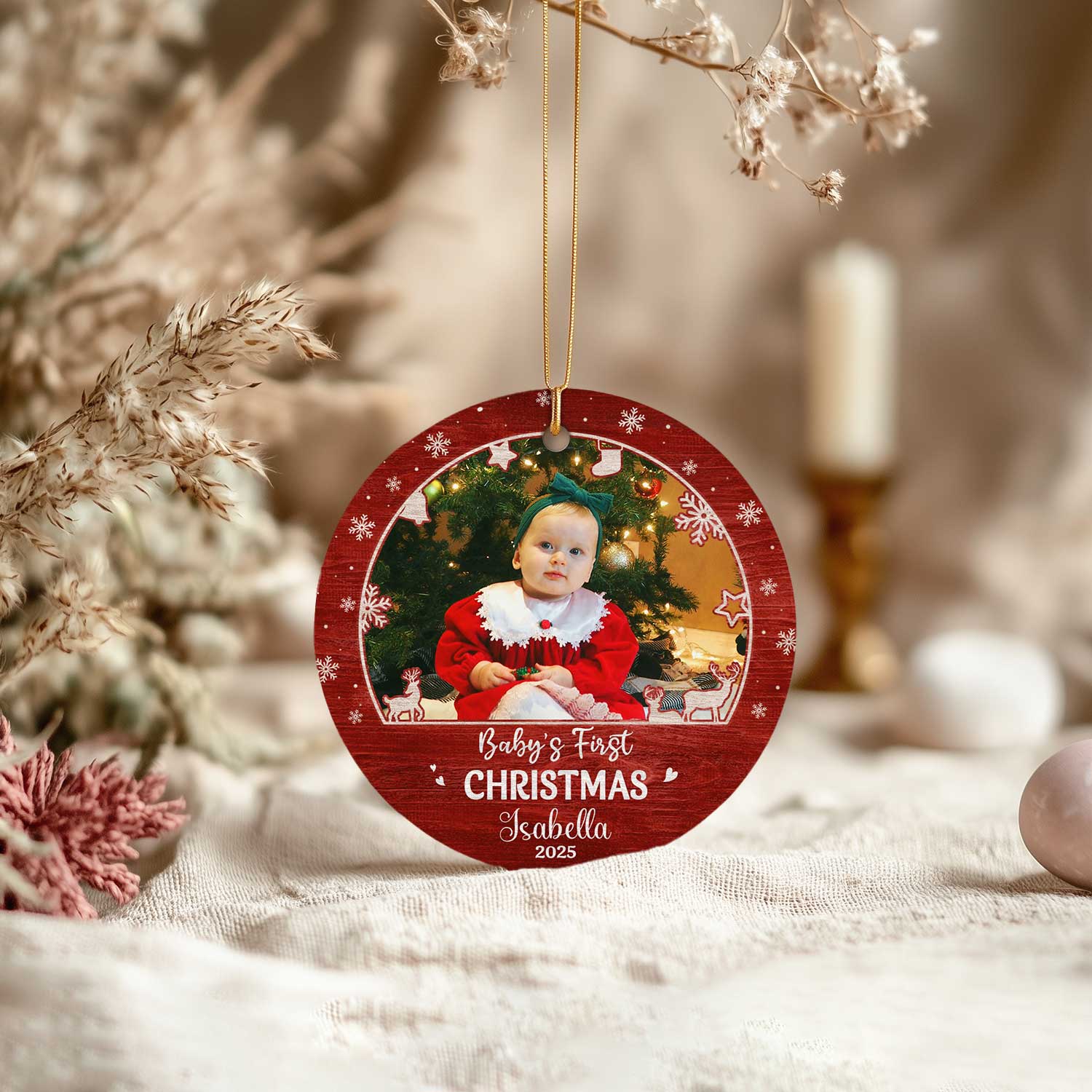 Babys First Christmas 2025 Ornament, Newborn Christmas Ornament