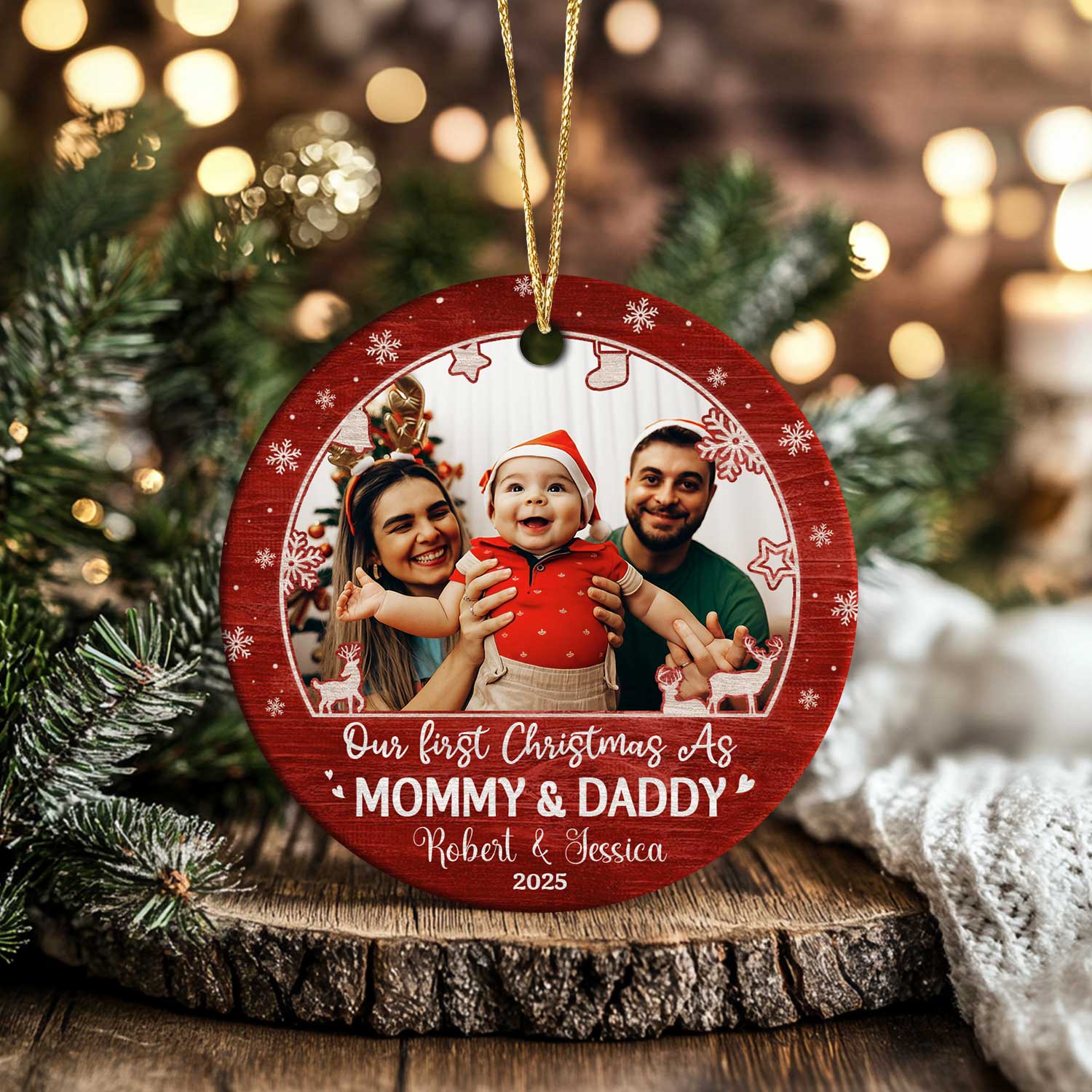 Christmas Decorations First Christmas As Mommy And Daddy Ornament