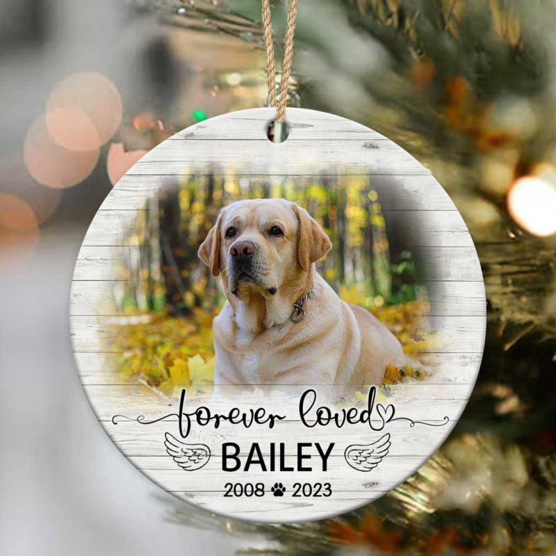Forever Loved Personalized Cat Memorial Photo Ceramic Ornament, Cat ...