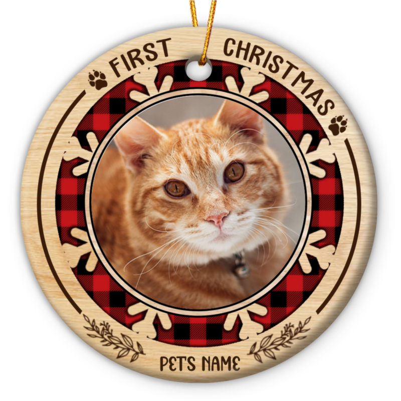 personalized cat first christmas photo ceramic ornament pet first christmas gifts cat's 1st christmas ornament keepsake