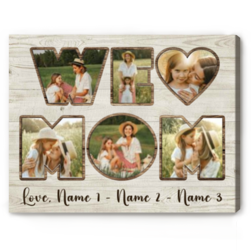 we love mom personalized photo canvas print christmas gifts for mom 2023 picture gifts for mom from daughter son