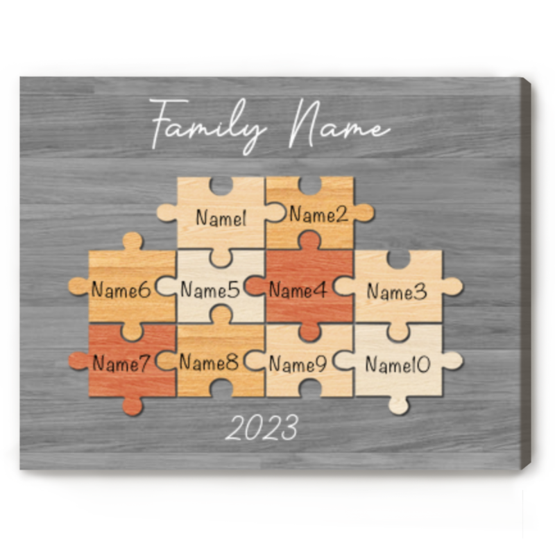 family puzzle pieces custom sign with name of family members mom and dad christmas gifts family wall art decor
