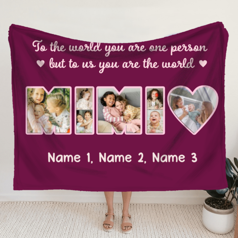 personalized mimi blanket with photo christmas gifts for mimi personalized mimi gifts mimi to us you are the world