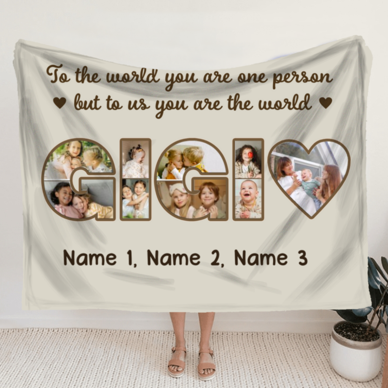 personalized gigi blanket with photo gigi christmas gifts gigi to the you are one person but to us you are the world