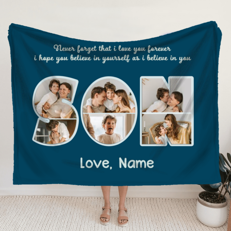 personalized photo blanket for son personalized christmas gifts for son to my son gifts from mom dad