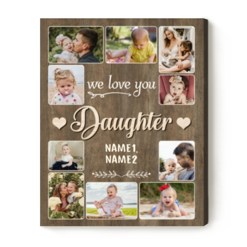 we love you daughter personalized photo collage canvas christmas gifts from mom dad to daughter daughter birthday gifts