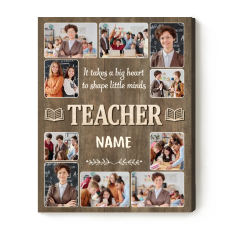 personalized teacher photo collage canvas teacher christmas gifts thank you teacher gifts it takes a big heart to shape little minds