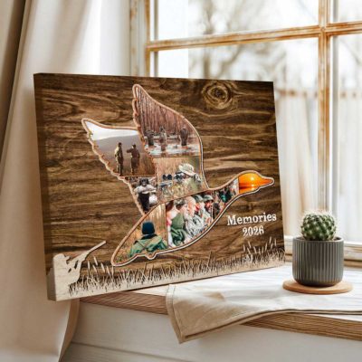 Personalized Duck Hunting Memories Collage Canvas, Father's Day Gift for Duck Hunter, Waterfowl Hunting Gift, Hunting Gifts for Men