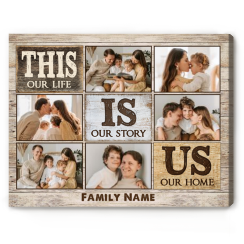This Is Us Custom Photo Collage Canvas, Family Photo Gift