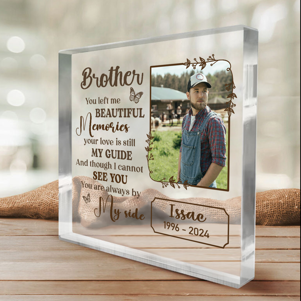 Personalised Memorial Plaque, Grave Marker, Robin Bench Plaque, In - View #8
