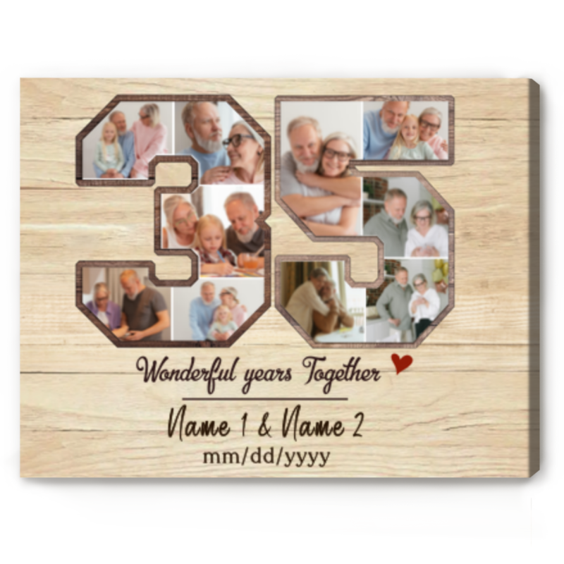 personalized 35th anniversary photo collage canvas 35 year wedding anniversary gift gifts for 35 years of marriage