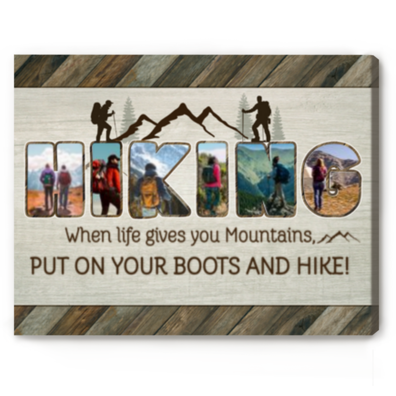 custom hiking photo collage canvas gifts for hiking lovers hiker gifts hiking gifts for him for her