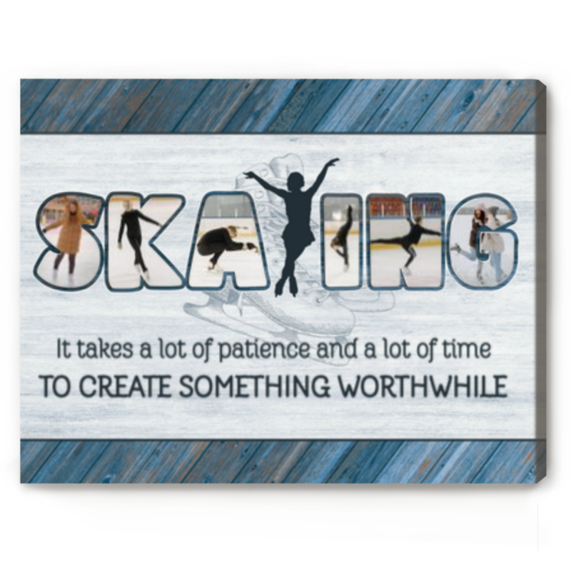 custom skating photo collage canvas figure skating gifts ice skating lover gift