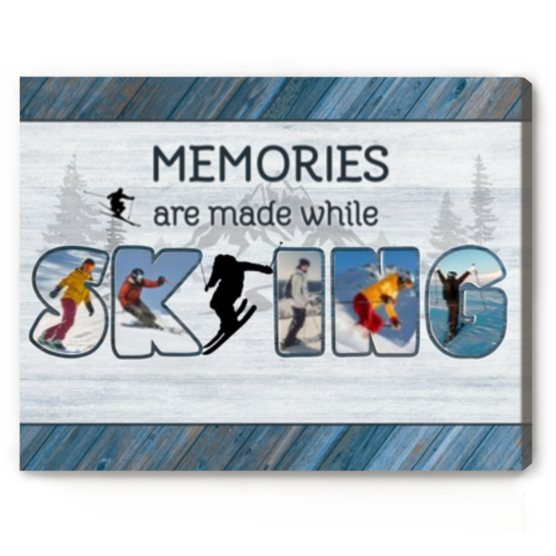 custom skiing photo collage canvas ski lover gift skiing collage gifts ski gifts for him for her