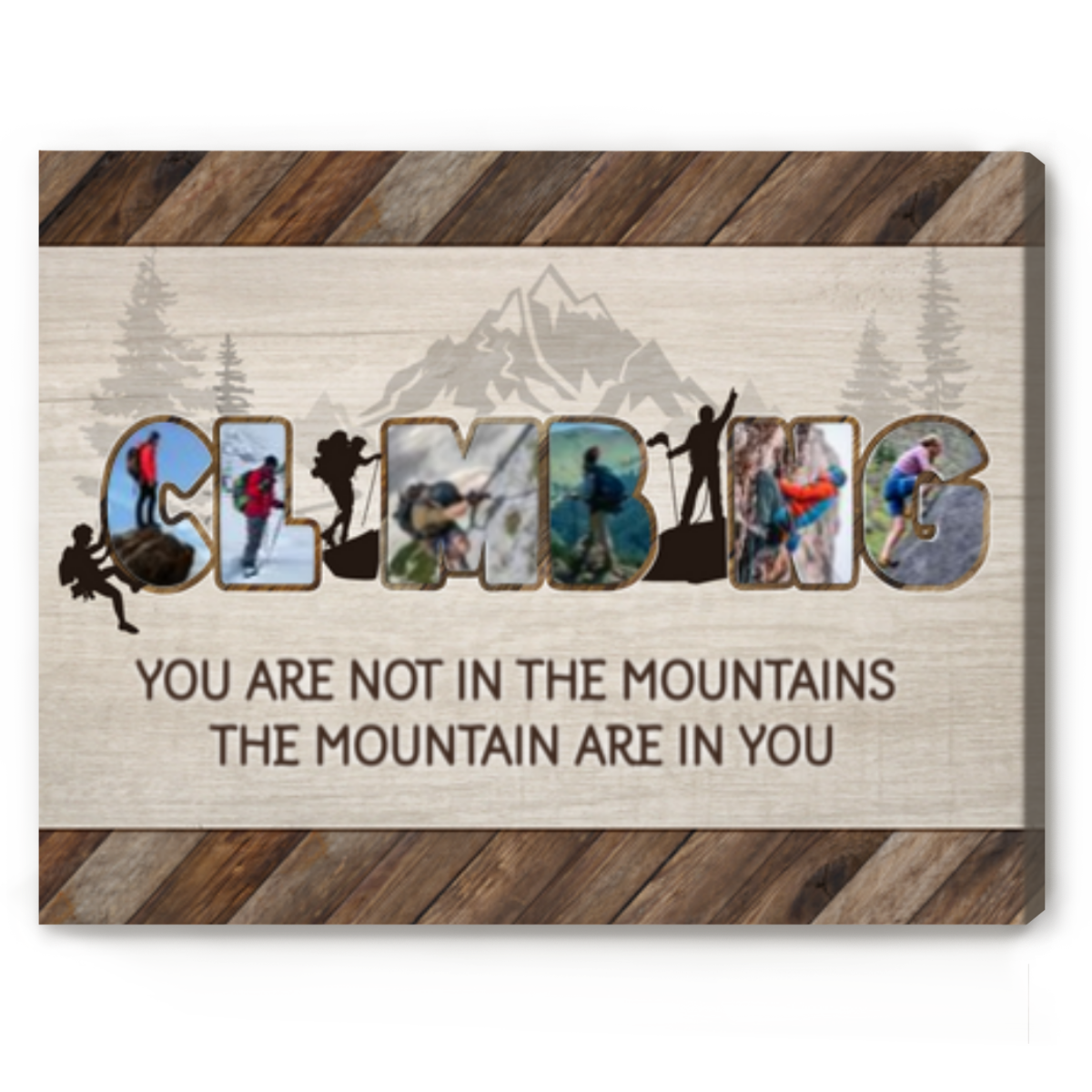 Custom Climbing Photo Collage Canvas, Collage Gifts For Climber