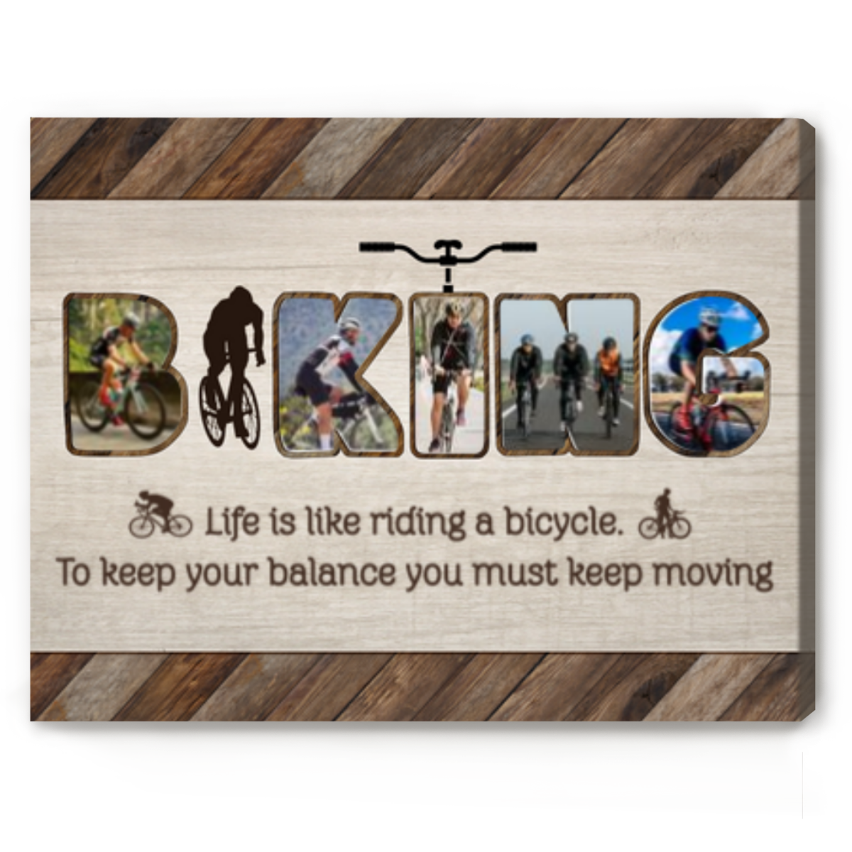 Custom Biking Photo Collage Canvas, Gifts For Cyclists, Bike Gifts For