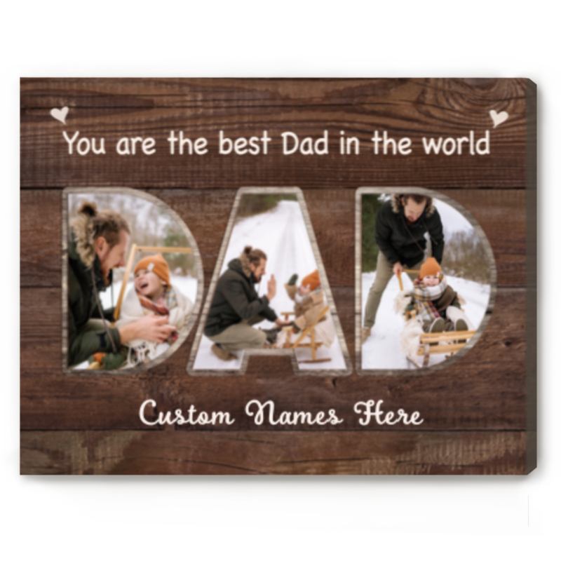 personalized dad photo canvas print father's day picture gifts gift to dad from kids you are the best dad in the world