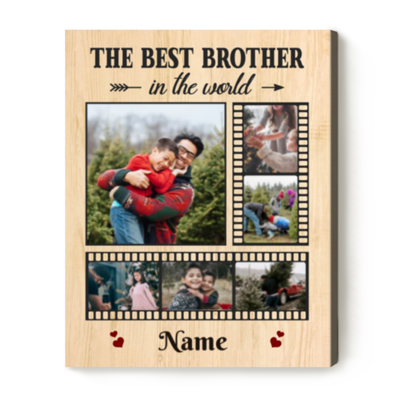 custom brother picture collage canvas print birthday gift for brother big brother little brother gifts