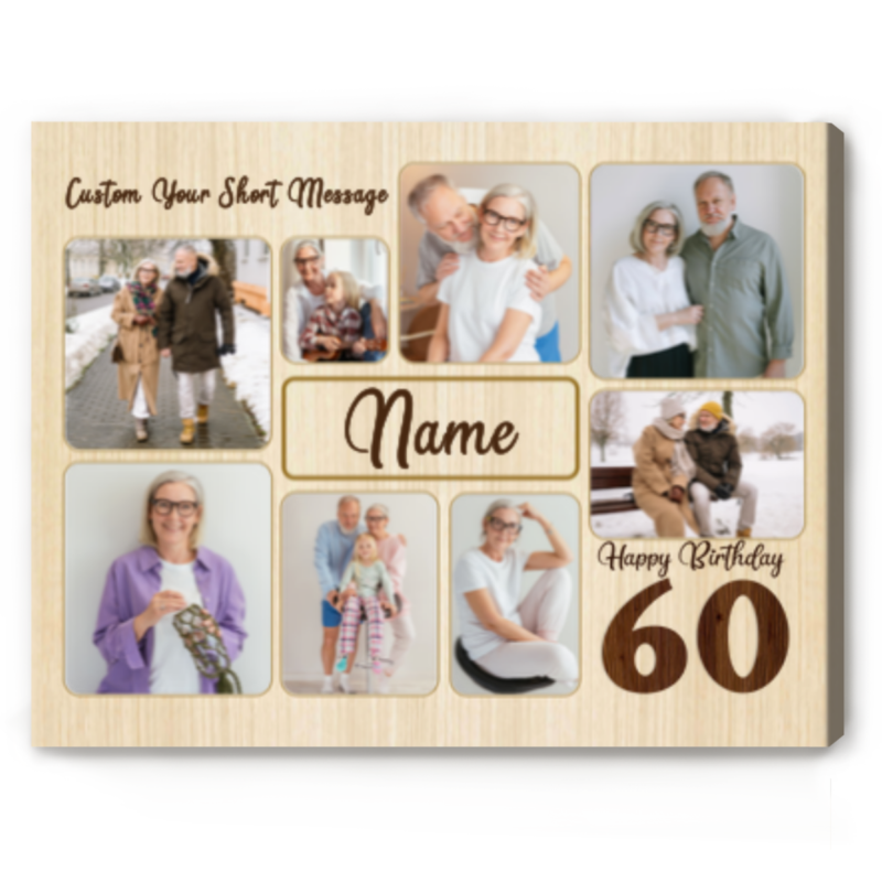 personalized 60th birthday picture collage canvas print 60th birthday gifts for mom dad meaningful 60th birthday gifts
