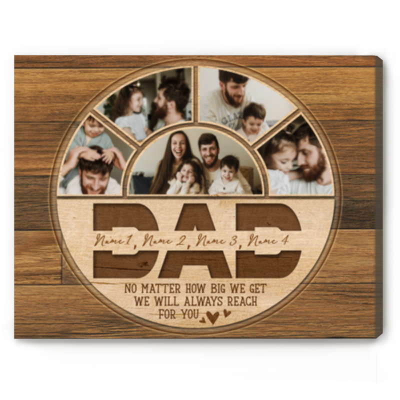 personalized dad collage gifts sentimental father's day gifts gift to dad from kids dad photo canvas print