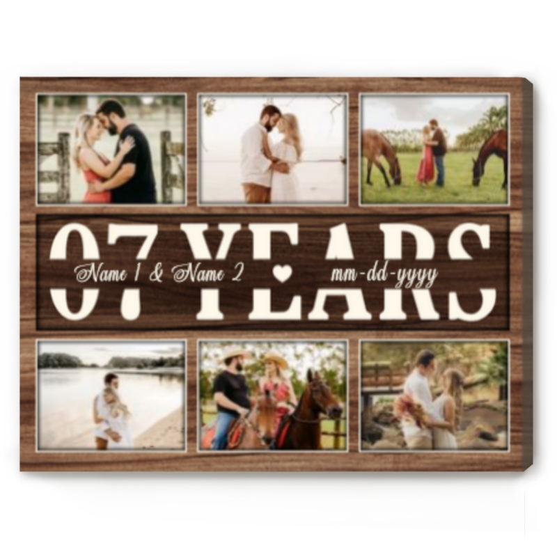 personalized 7 years anniversary photo canvas seventh wedding anniversary gift 7th anniversary traditional gift