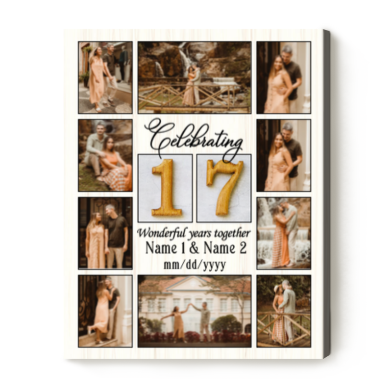 celebrating 17 wonderful years together photo collage canvas 17th wedding anniversary gift 17 years marriage anniversary gifts