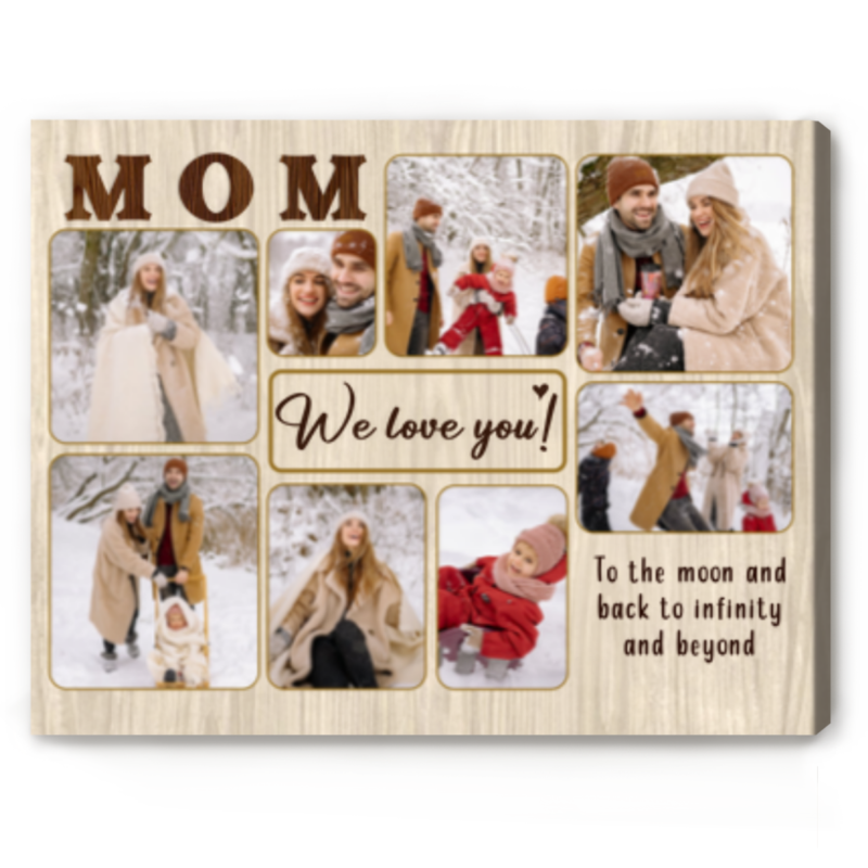 mom we love you personalized photo collage canvas mothers day gifts from son mom's birthday gift