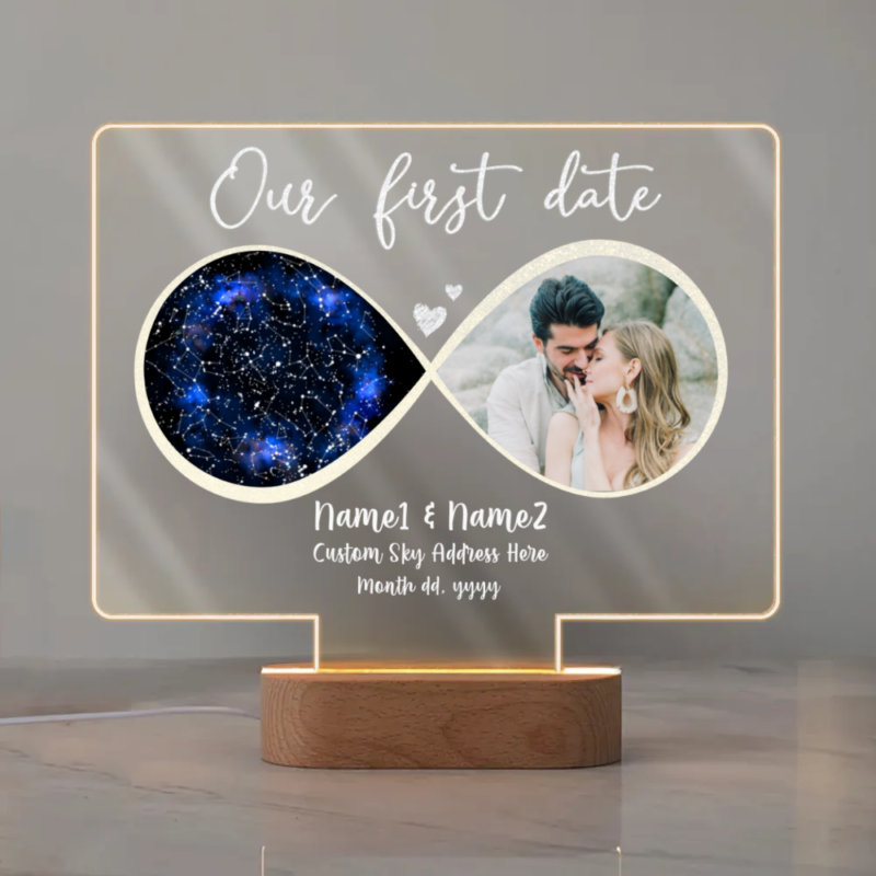 our first date custom star map acrylic night light creative valentines gifts for him or her custom first date night sky gift