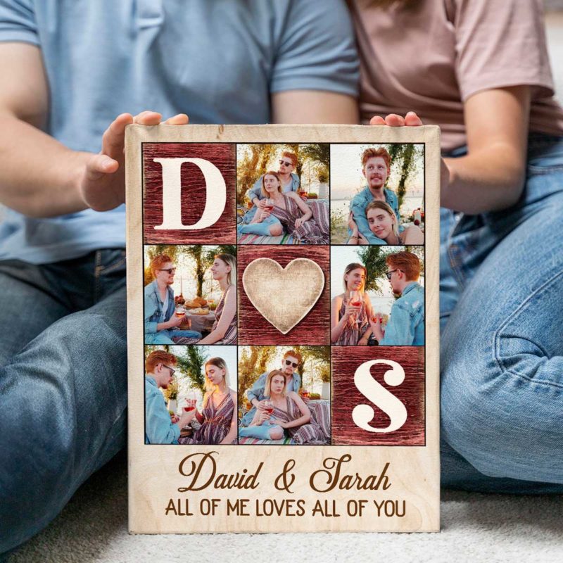 Custom Canvas Print With Couple Photo And Initials Name, Personalized 6 ...